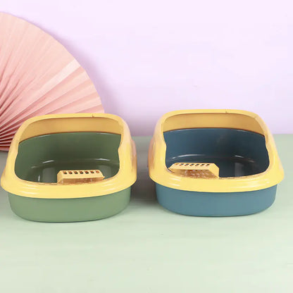 Caja de Arena Semicerrada para Gatos con Pala Resistente