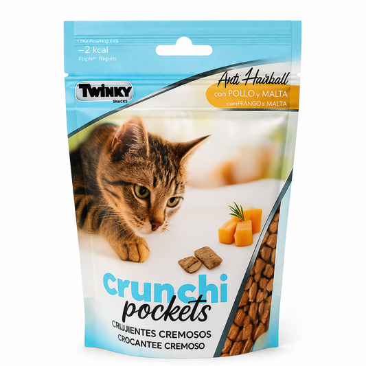Crunchi Pockets Anti-Hairball – Pollo y Malta