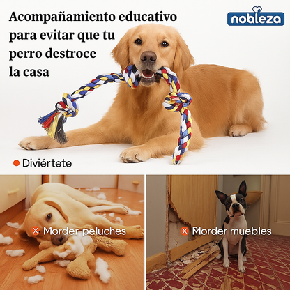 Juguete de Cuerda Nobleza Modern para Perros, Entrenamiento para Perros, Beneficioso para la Salud Mental y Dental, Limpieza, para Perros Grandes con Dentición