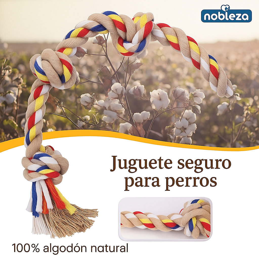 Juguete de Cuerda Nobleza Modern para Perros, Entrenamiento para Perros, Beneficioso para la Salud Mental y Dental, Limpieza, para Perros Grandes con Dentición