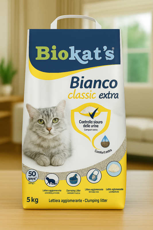 🐾 Biokat’s Bianco Extra – Arena Aglomerante Blanca 5 kg