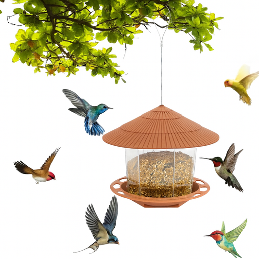 Comedero automático para aves con diseño de múltiples orificios✨🦅
