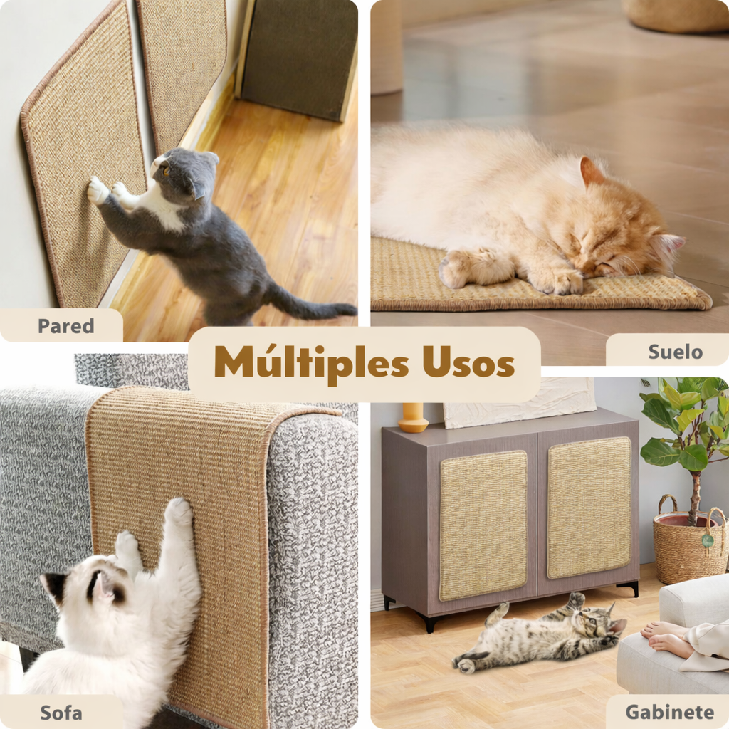 🐾 Nobleza – Alfombra Rascadora para Gatos de Sisal Natural (Pack de 2)
