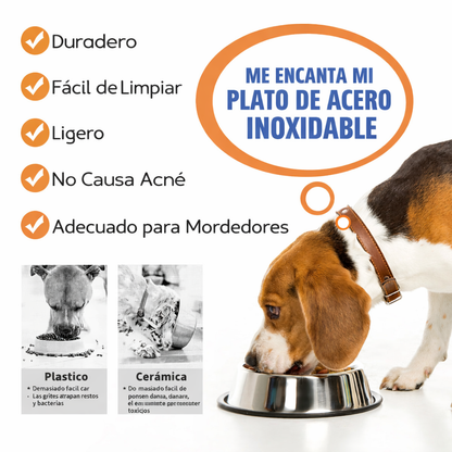 🥣 Nobleza – Juego de 2 Tazones de Acero Inoxidable para Mascotas