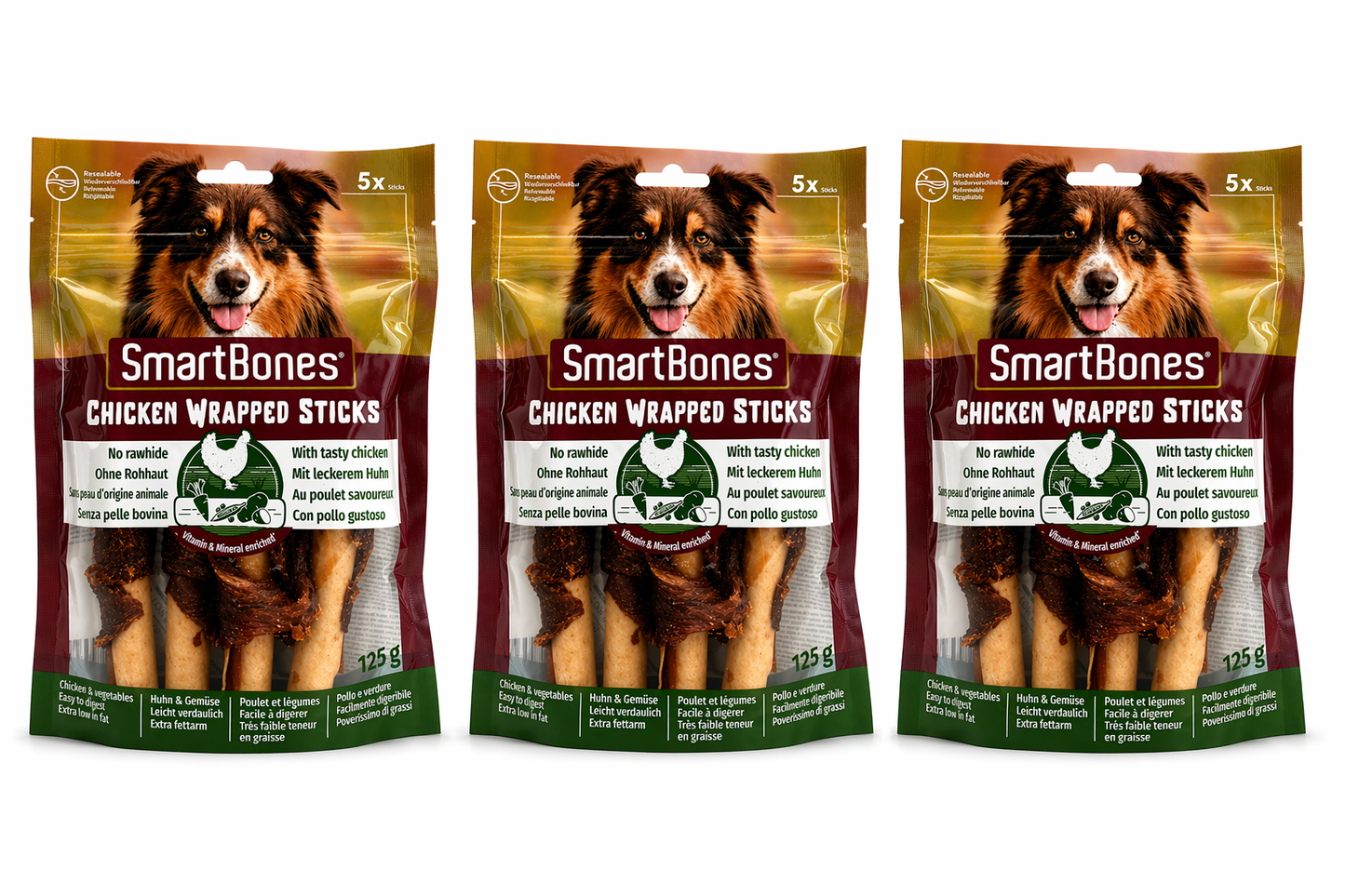 SmartBones Chicken Wrapped Sticks – Snack natural para perros (5 sticks)