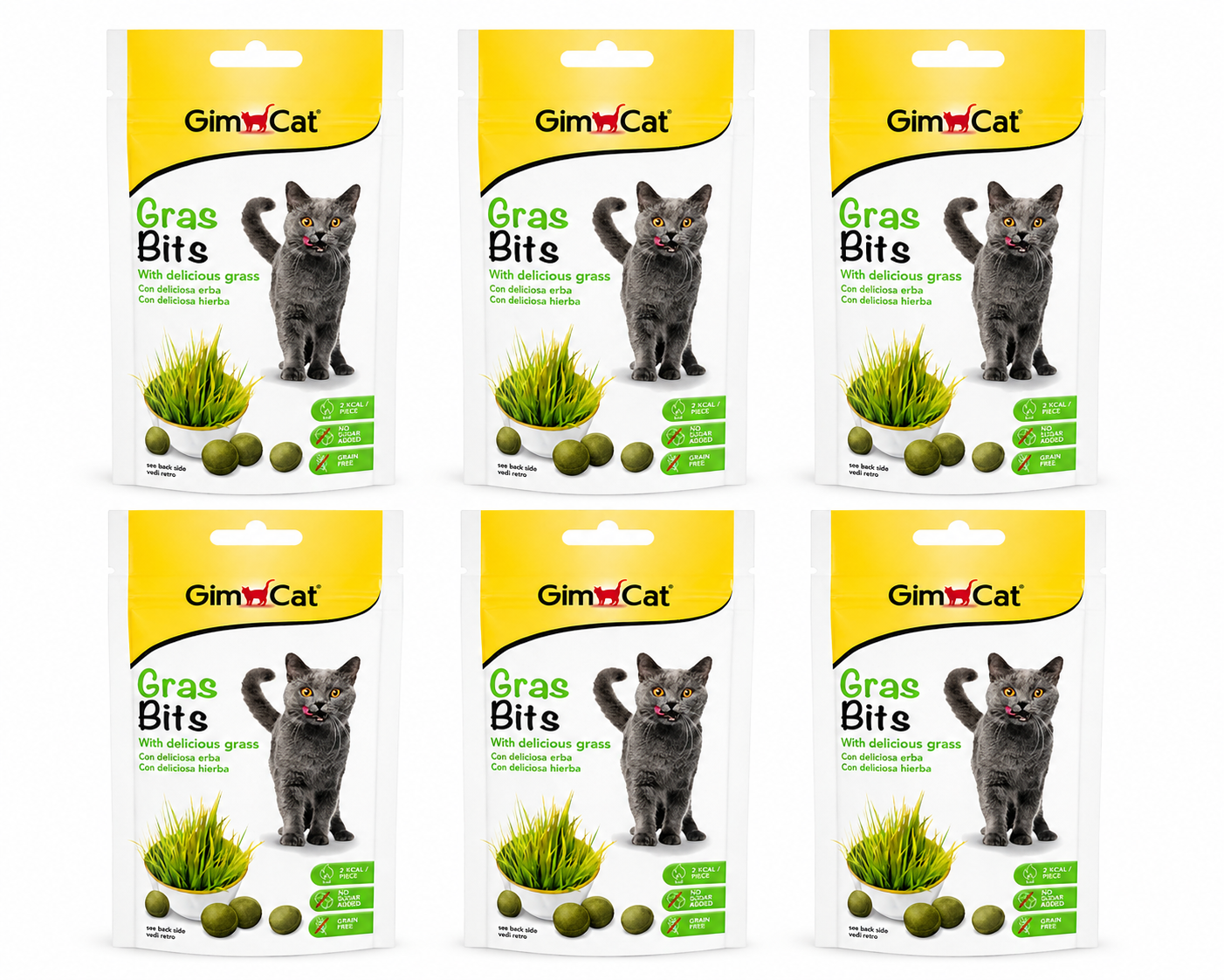 🐾 GimCat Gras Bits – Snacks para gatos con hierba deliciosa 🌱