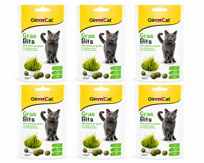🐾 GimCat Gras Bits – Snacks para gatos con hierba deliciosa 🌱