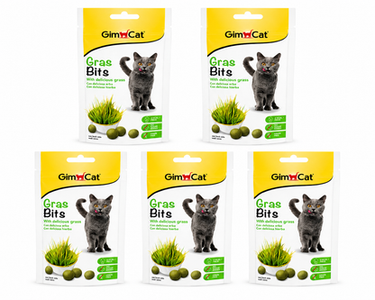 🐾 GimCat Gras Bits – Snacks para gatos con hierba deliciosa 🌱