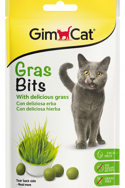 🐾 GimCat Gras Bits – Snacks para gatos con hierba deliciosa 🌱