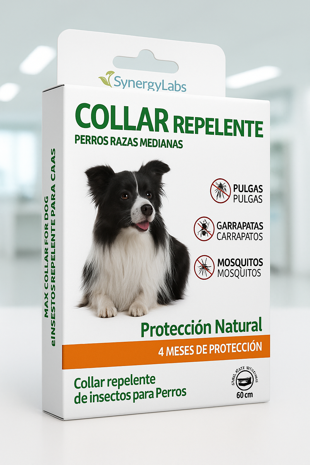🟢 Collar Repelente para Perros Medianos – Protección Natural Premium