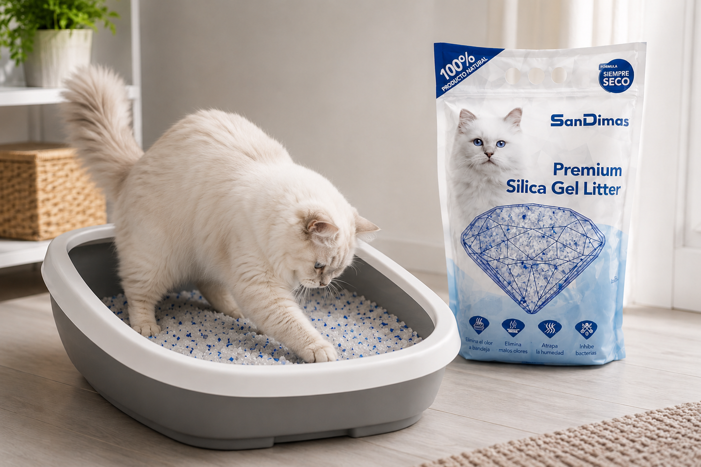 MisterCat-Premium bolsas Silica Gel Arena para Gatos 100% Natural