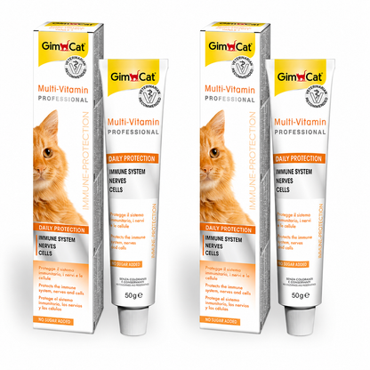 GimCat Multi-Vitamin Professional – Defensas fuertes, energía diaria y pelaje radiante 50g