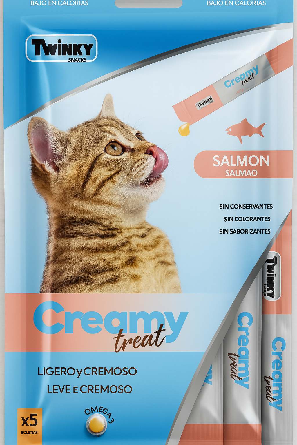 🐱 Twinky Creamy Treat – Sabor Salmón Omega 3