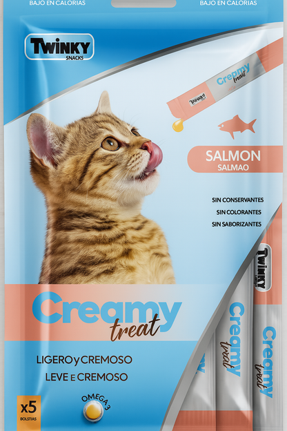 🐱 Twinky Creamy Treat – Sabor Salmón Omega 3