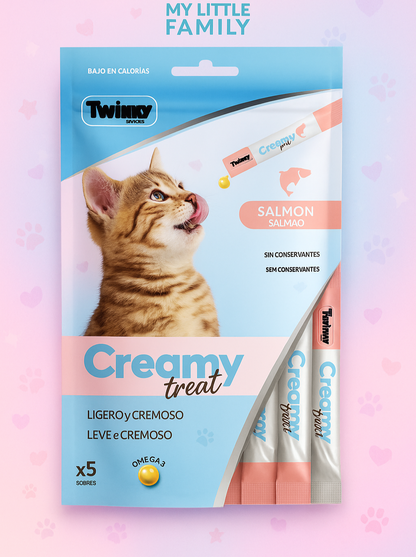 🐱 Twinky Creamy Treat – Sabor Salmón Omega 3
