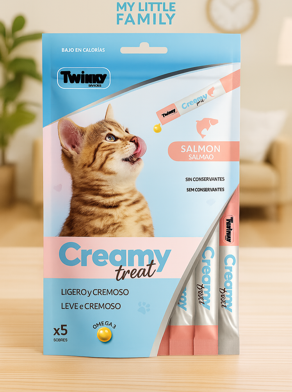 🐱 Twinky Creamy Treat – Sabor Salmón Omega 3