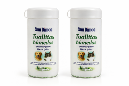 San Dimas 50 unidades Toallitas Húmedas para Perros y Gatos – Higiene rápida y suave para tu Peludo