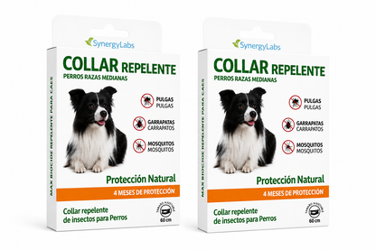 🟢 Collar Repelente para Perros Medianos – Protección Natural Premium