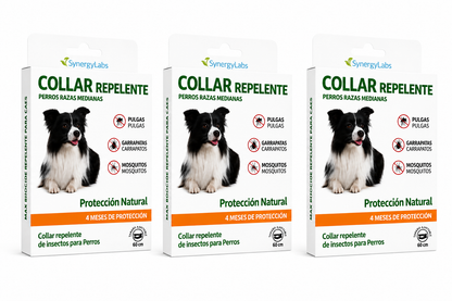 🟢 Collar Repelente para Perros Medianos – Protección Natural Premium