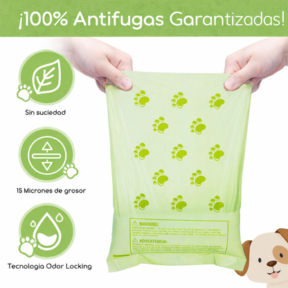 Nobleza 240 con dispensador gratis, bolsas perro portátiles a prueba de fugas extra gruesas16 "fuerte control de olores para gatos y perros
