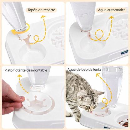 🐱🍽️ Comedero Elevado con Dispensador de Agua Nobleza 2 en 1