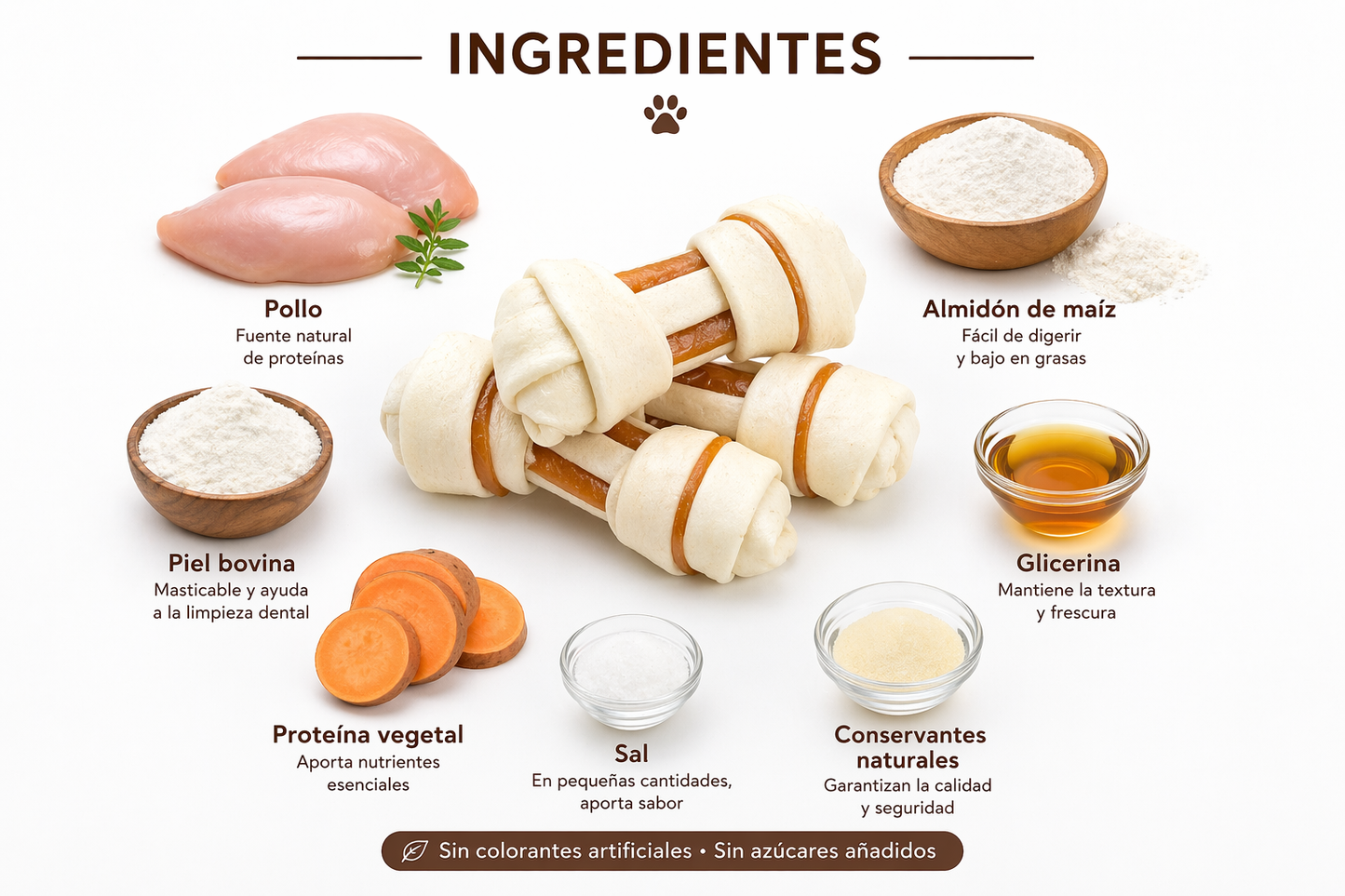 🦴 QuéRico Delights Chicken XS – Snacks Masticables 🍗 Hechos con pollo real