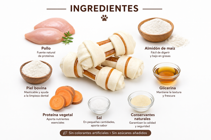 🦴 QuéRico Delights Chicken XS – Snacks Masticables 🍗 Hechos con pollo real