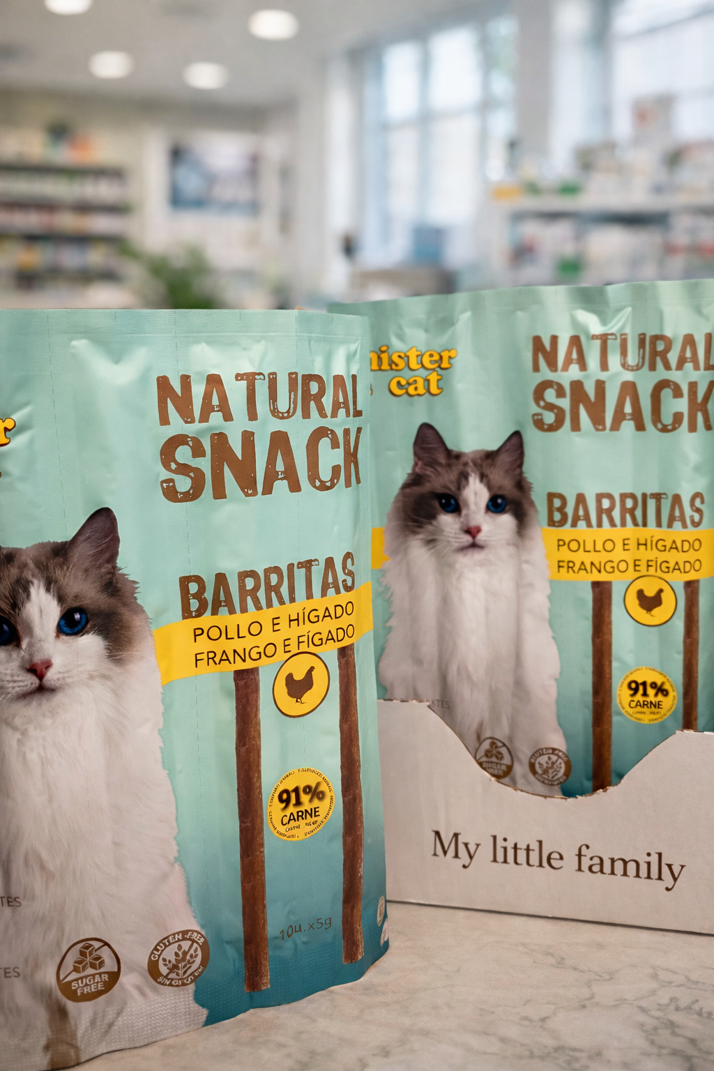 🐱 Mister Cat – Natural Snack Barritas de Pollo e Hígado  91 % de carne
