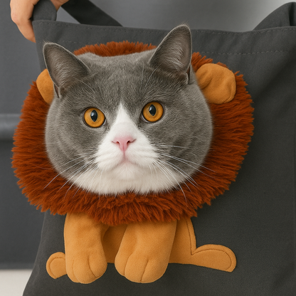 Bolso de Transporte Suave para Mascotas con Diseño de León, para Gatos y Perros