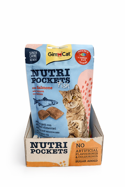 🐾 GimCat Nutri Pockets Fish – Snacks crujientes con salmón 🐟