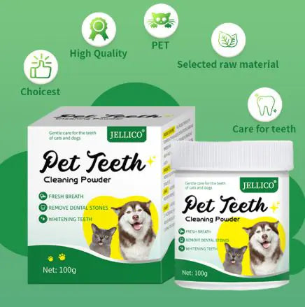 🦷 Polvo Limpiador Dental para Mascotas – Aliento Fresco y Dientes Sanos