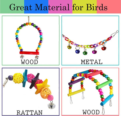 7 piezas de juguetes para loros – accesorios para jaula