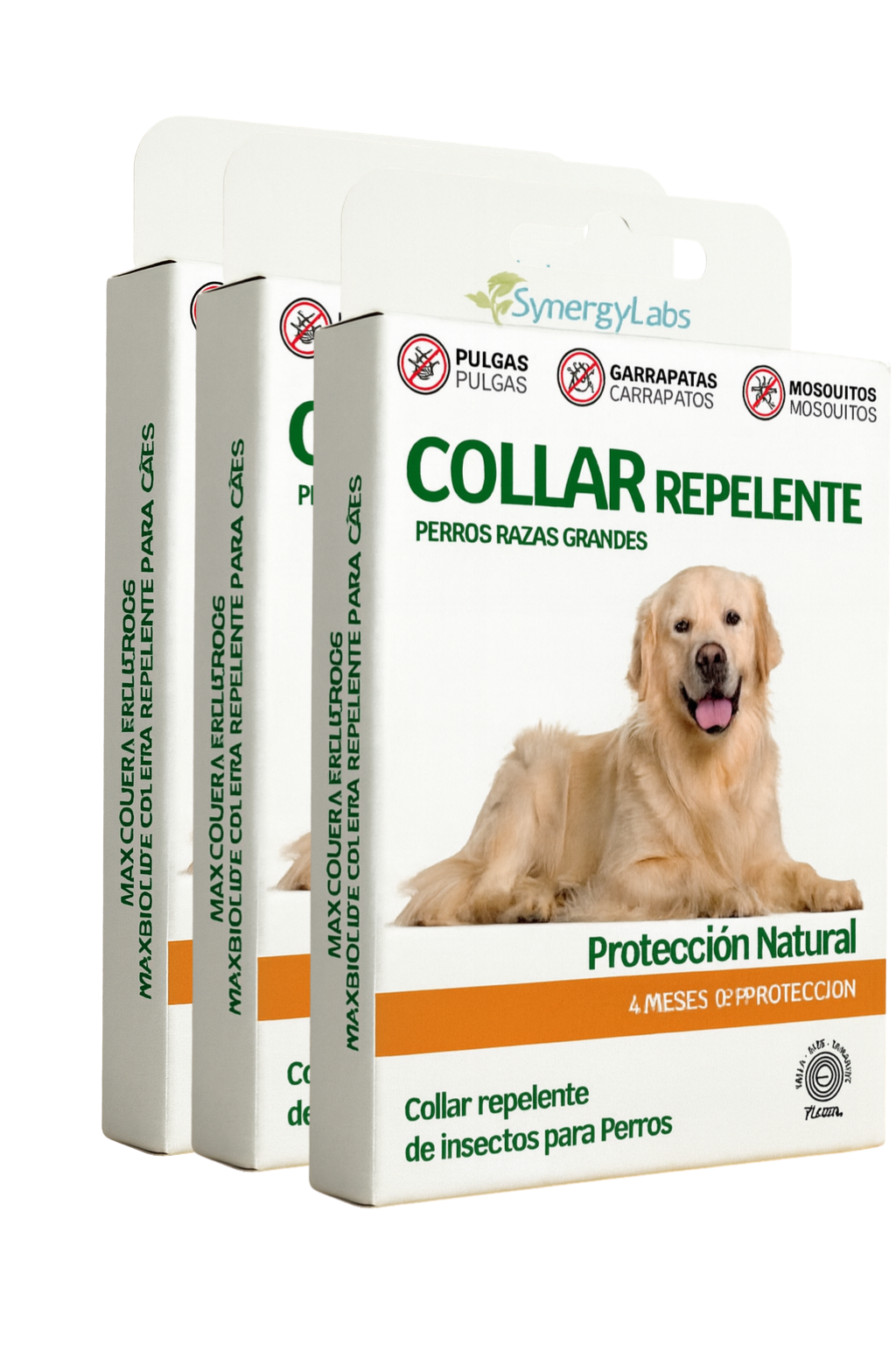 🟢 Collar Repelente para Perros de Razas Grandes – Protección Natural Premium
