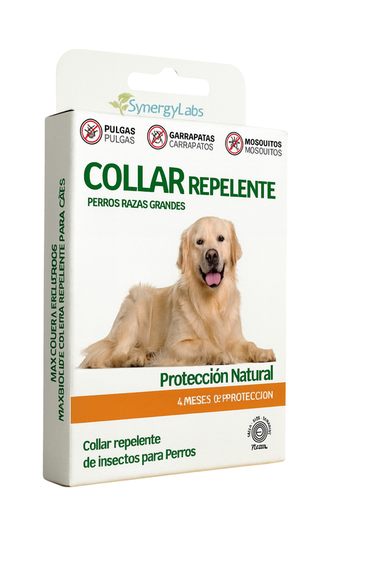 🟢 Collar Repelente para Perros de Razas Grandes – Protección Natural Premium