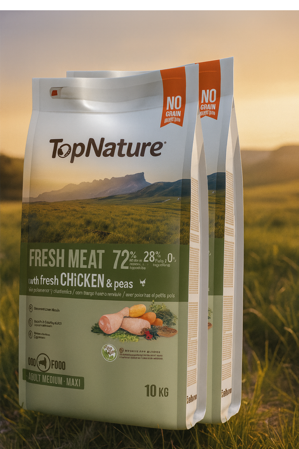 ✨ TopNature Fresh Meat Pollo &amp; Guisantes – 10 kg ✨