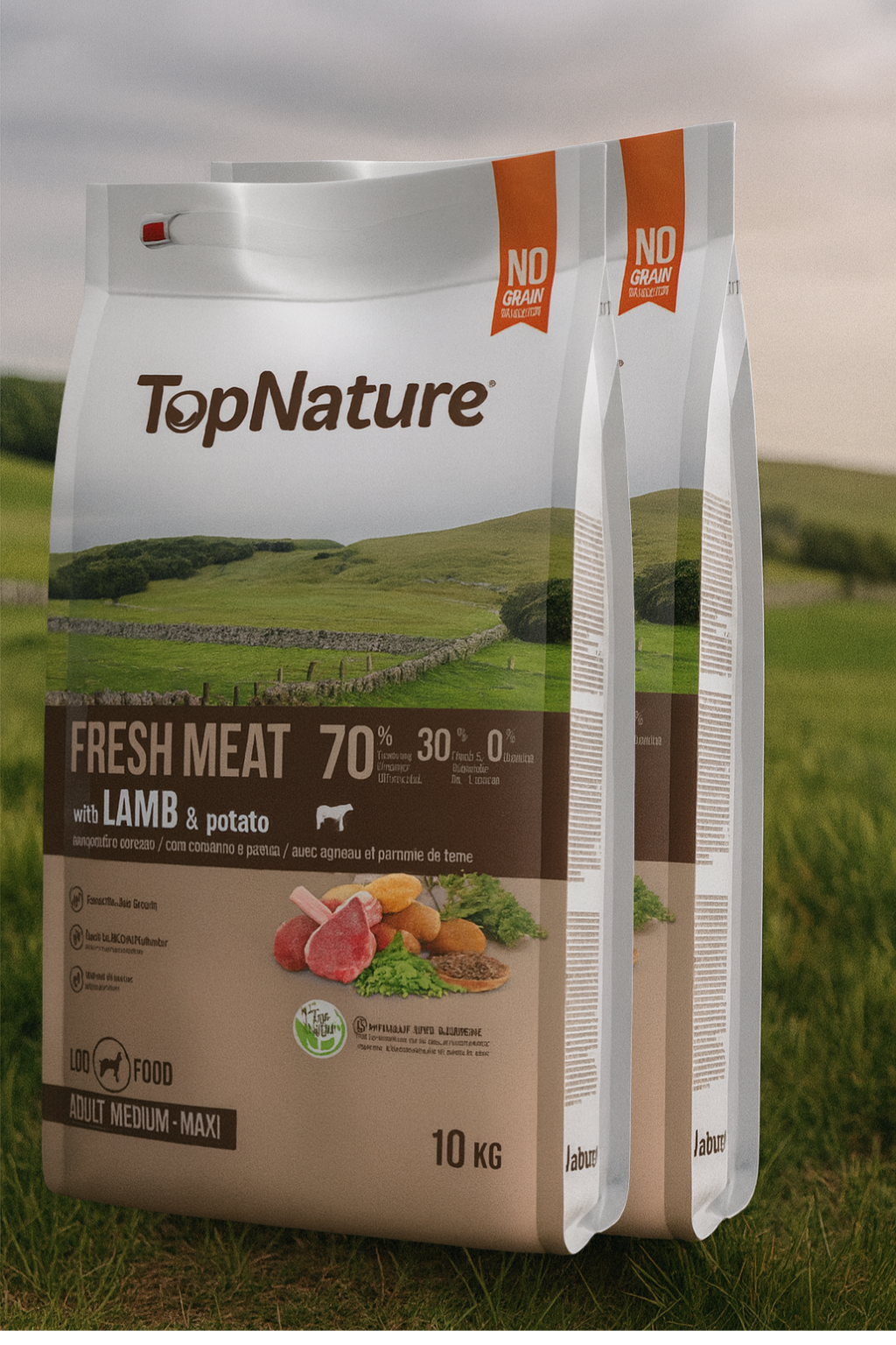 🌿 TopNature Fresh Meat Cordero &amp; Patata – 10 kg 🐑✨