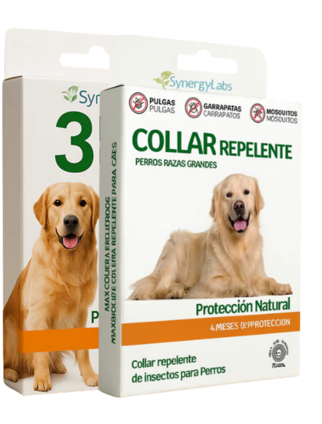 🟢 OFERTA PREMIUM:Collar Repelente + 3 Pipetas Naturales para Perros Grandes