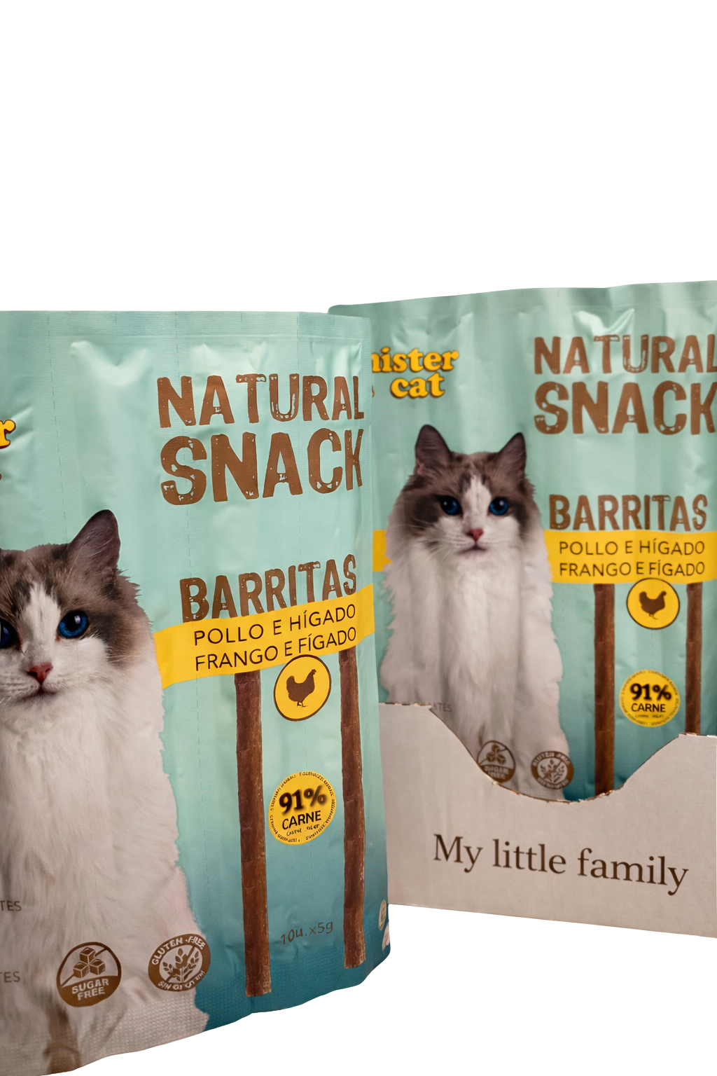 🐱 Mister Cat – Natural Snack Barritas de Pollo e Hígado  91 % de carne