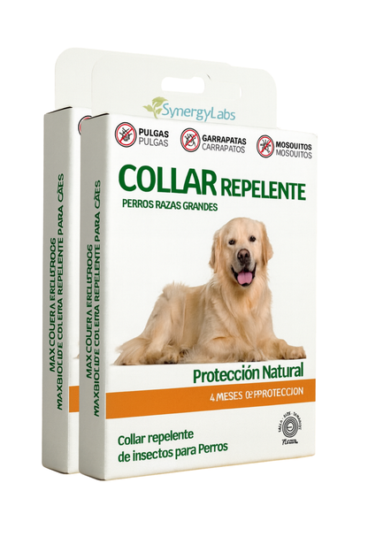 🟢 Collar Repelente para Perros de Razas Grandes – Protección Natural Premium