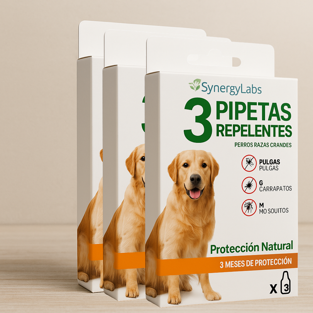 3 Pipetas Repelentes SynergyLabs (Perros Razas Grandes)