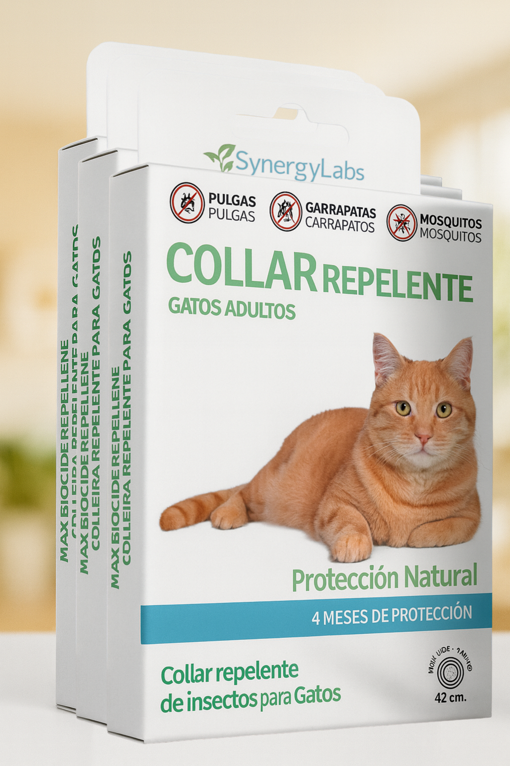 🟢 Collar Repelente para Gatos Adultos – Protección Natural Premium