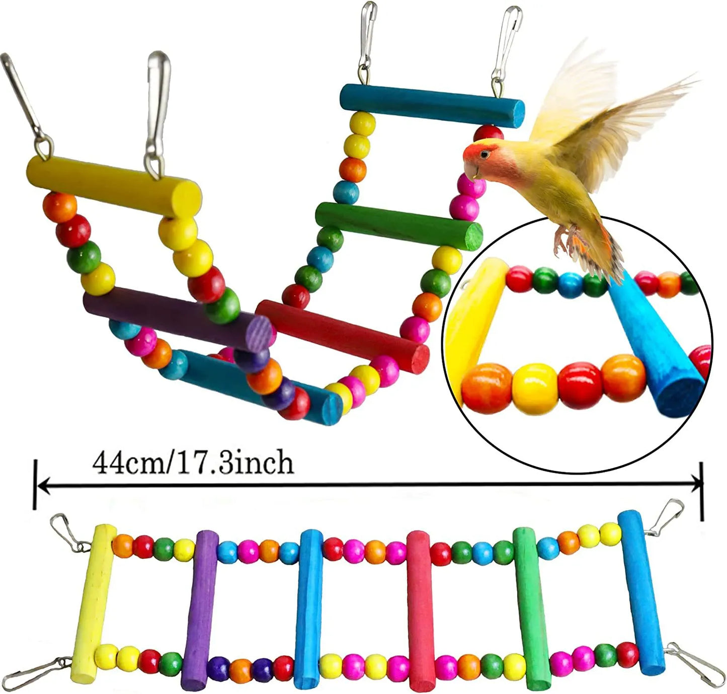 7 piezas de juguetes para loros – accesorios para jaula