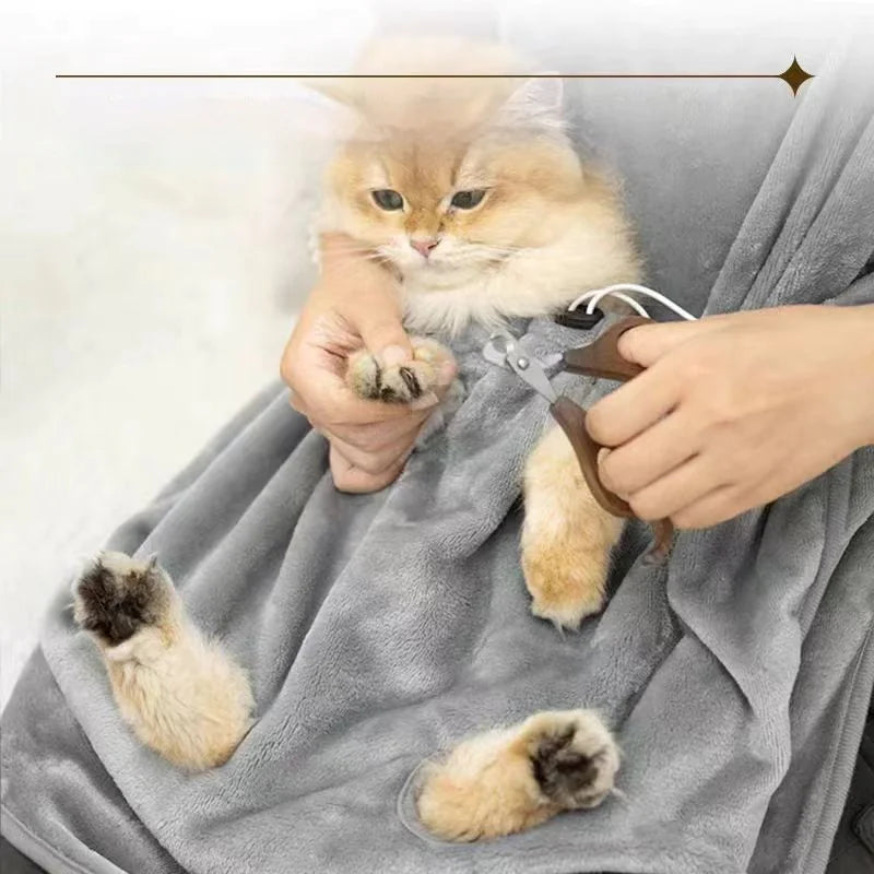 😼❤Delantal tipo canguro de lana antiadherente — Práctico y cómodo para el cuidado de mascotas