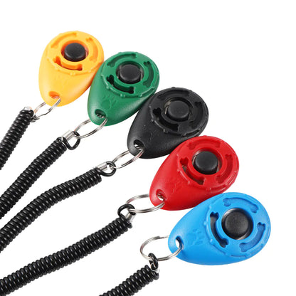 Clicker ajustable para adiestramiento de perros con correa tipo llavero.
