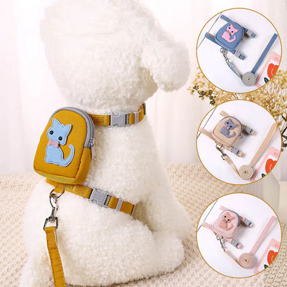 Mochila para Mascotas con Osito de Peluche y Correa de Paseo🐾🐕‍🦺