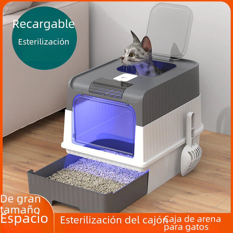 Arenero XL Cerrado con Cajón Deslizante – Higiene y Comodidad para tu Gato😻❤