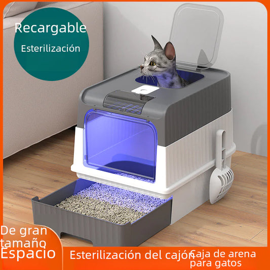 Arenero XL Cerrado con Cajón Deslizante – Higiene y Comodidad para tu Gato😻❤
