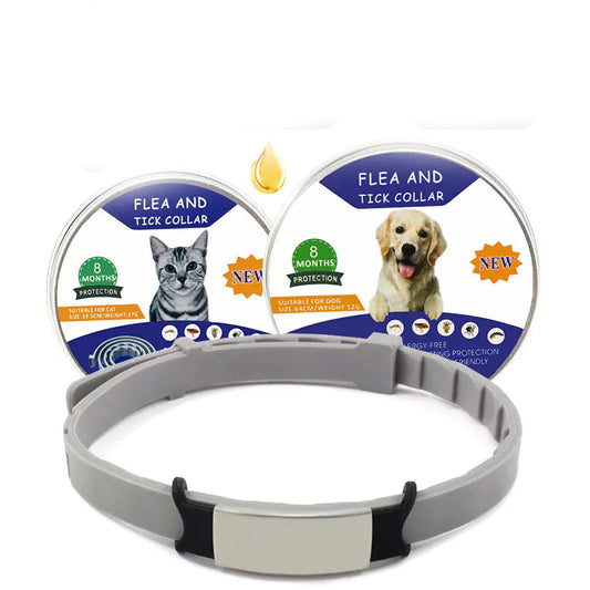 "Collar de Silicona para Mascotas con Repelente de Pulgas"