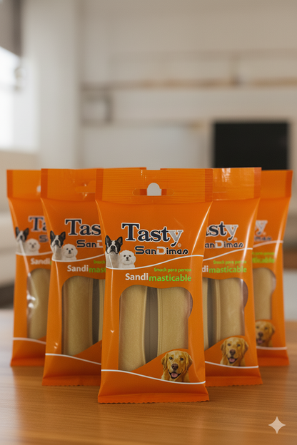 🐾 Hueso Vacuno Prensado 11 cm (Pack x2)snack natural!