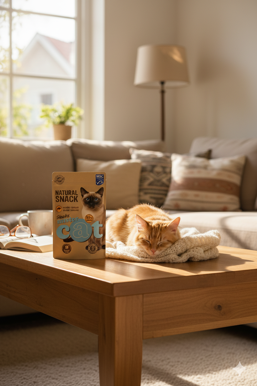 🐟 Mister Cat – Natural Snack Steaks Salmón y Bacalao